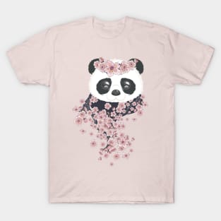 Panda with Sakura branch T-Shirt